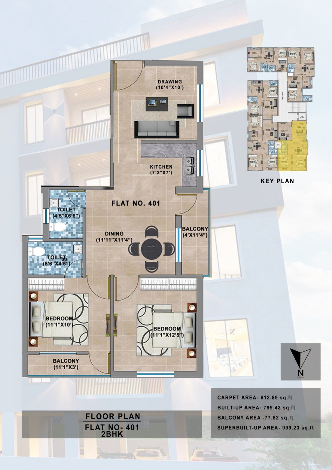 Floor plan(2BHK)