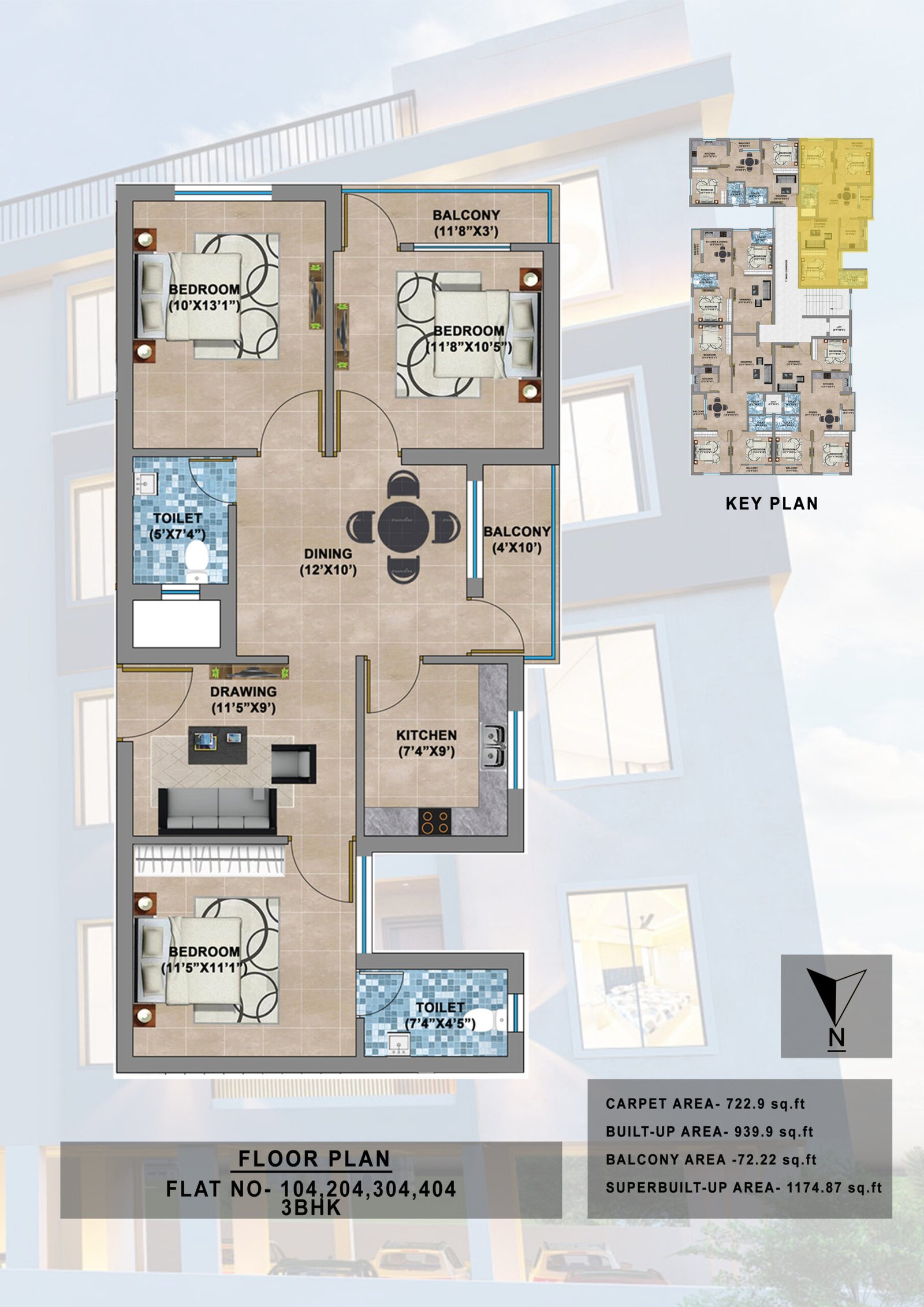 Floor Plan(3BHK)